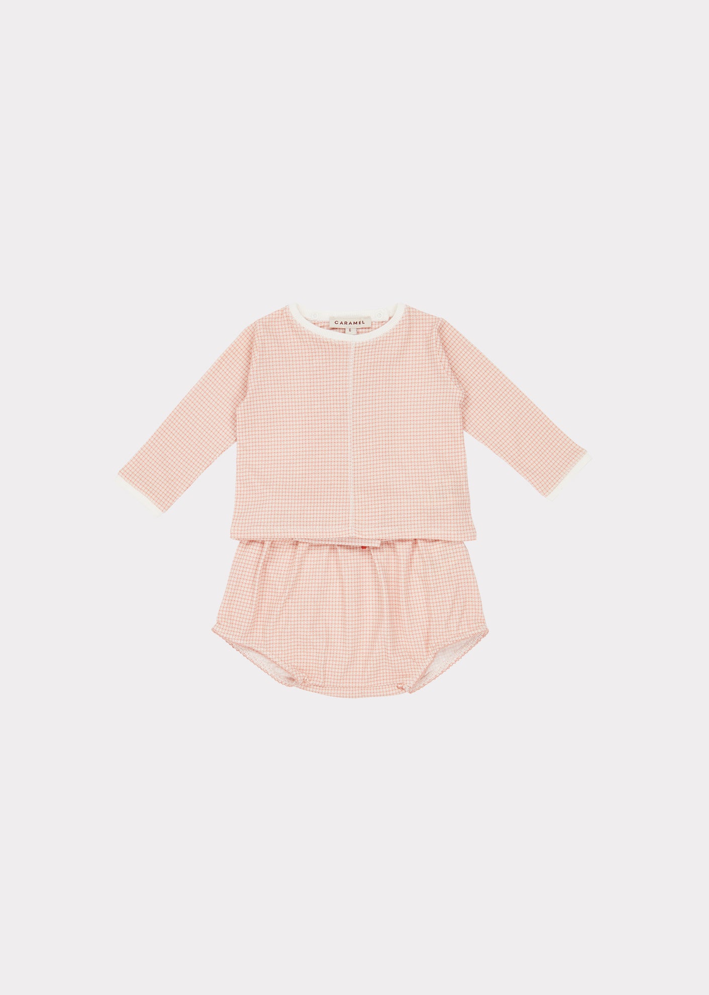Baby Girls Pink Check Cotton Set