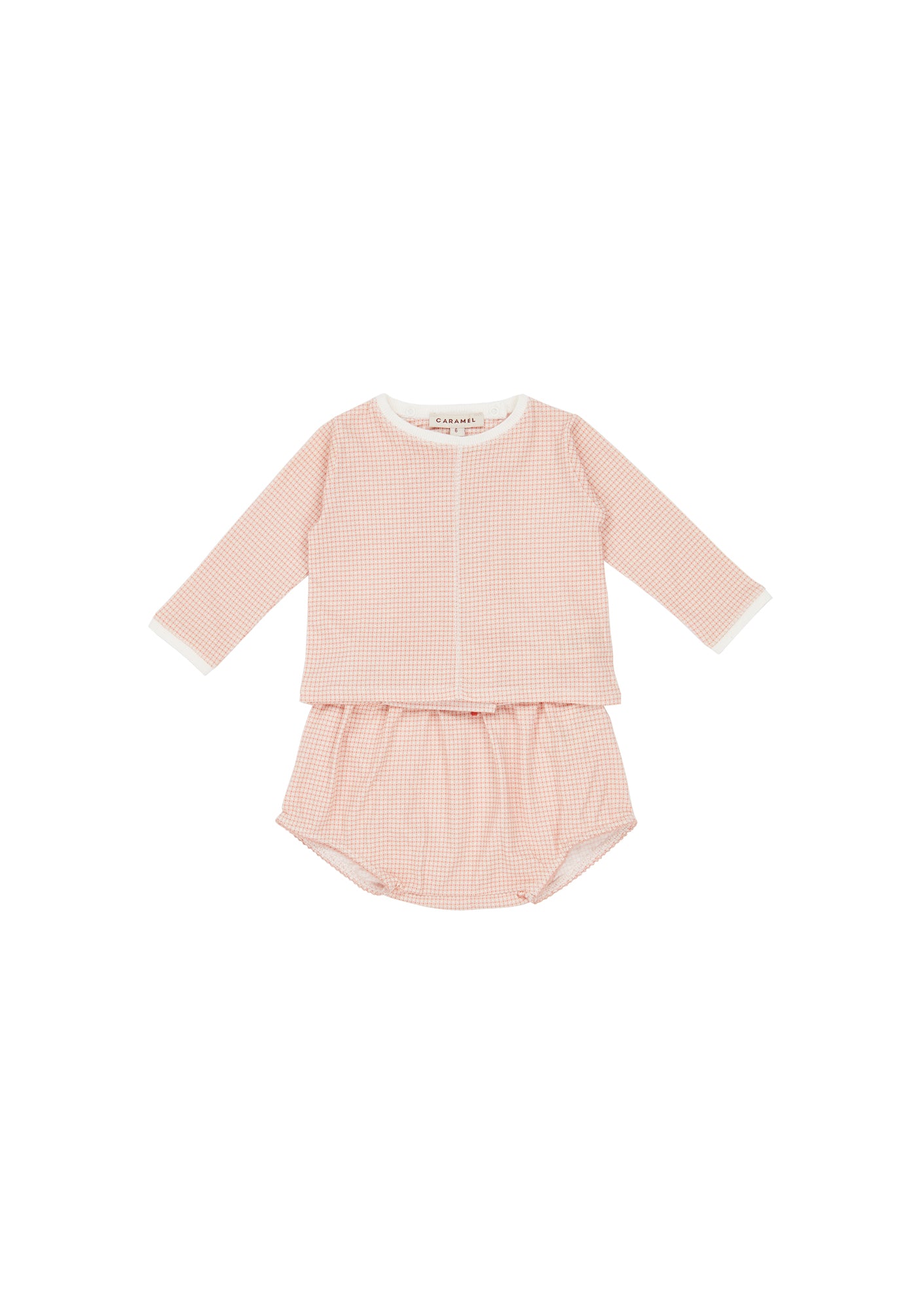 Baby Girls Pink Check Cotton Set