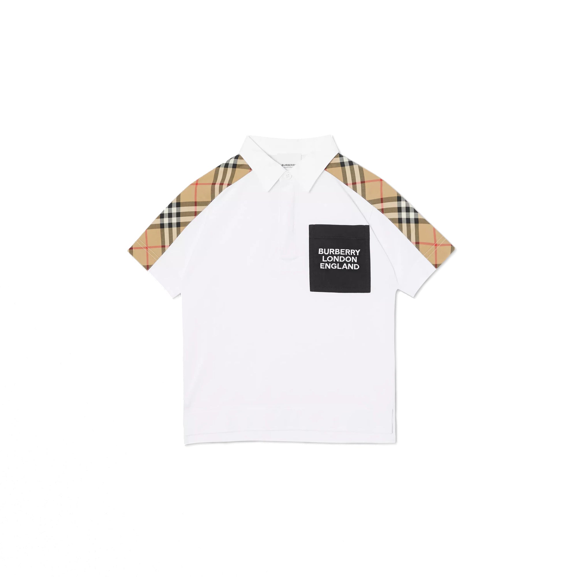 Boys White Cotton Polo Shirt