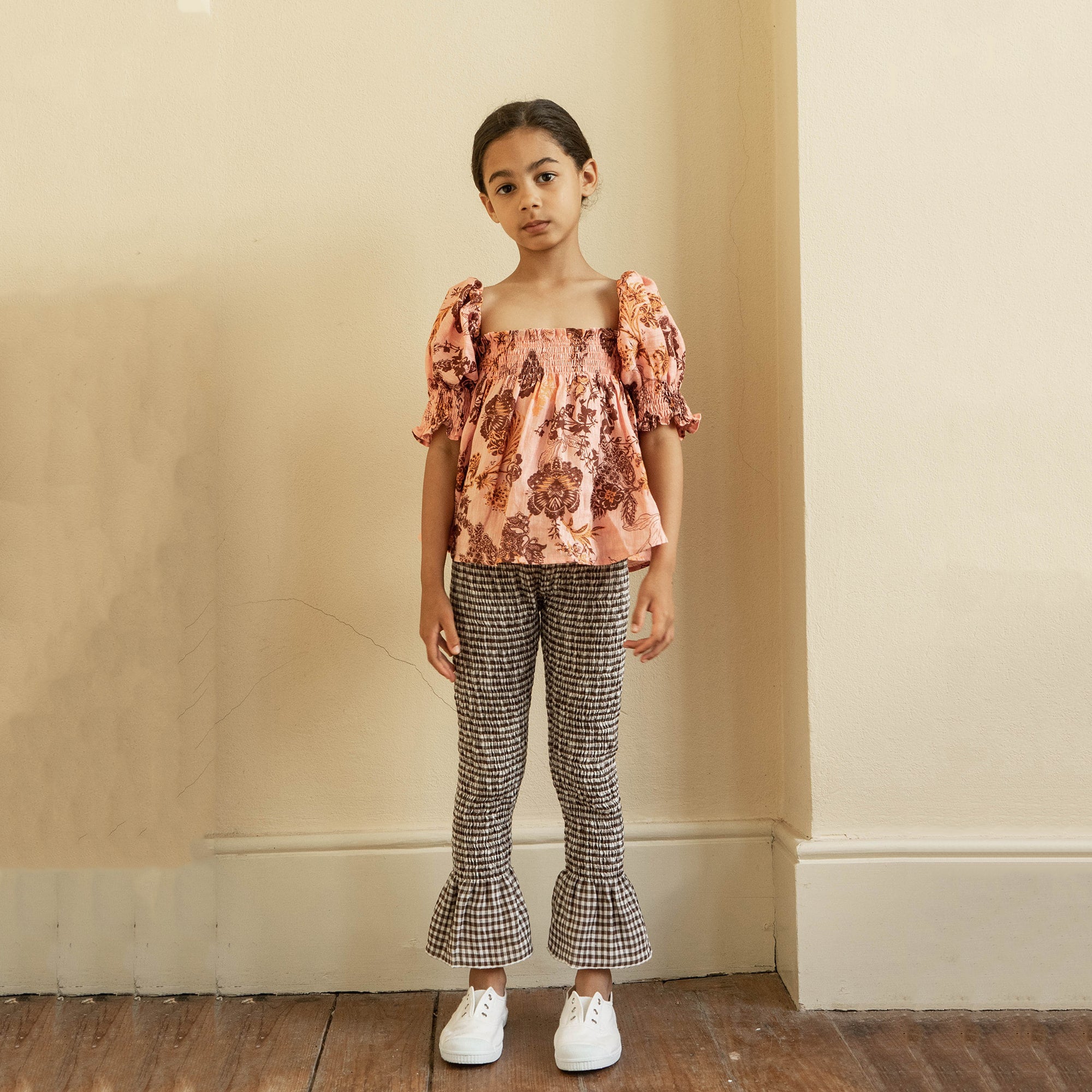 Girls Pink Flowers Top