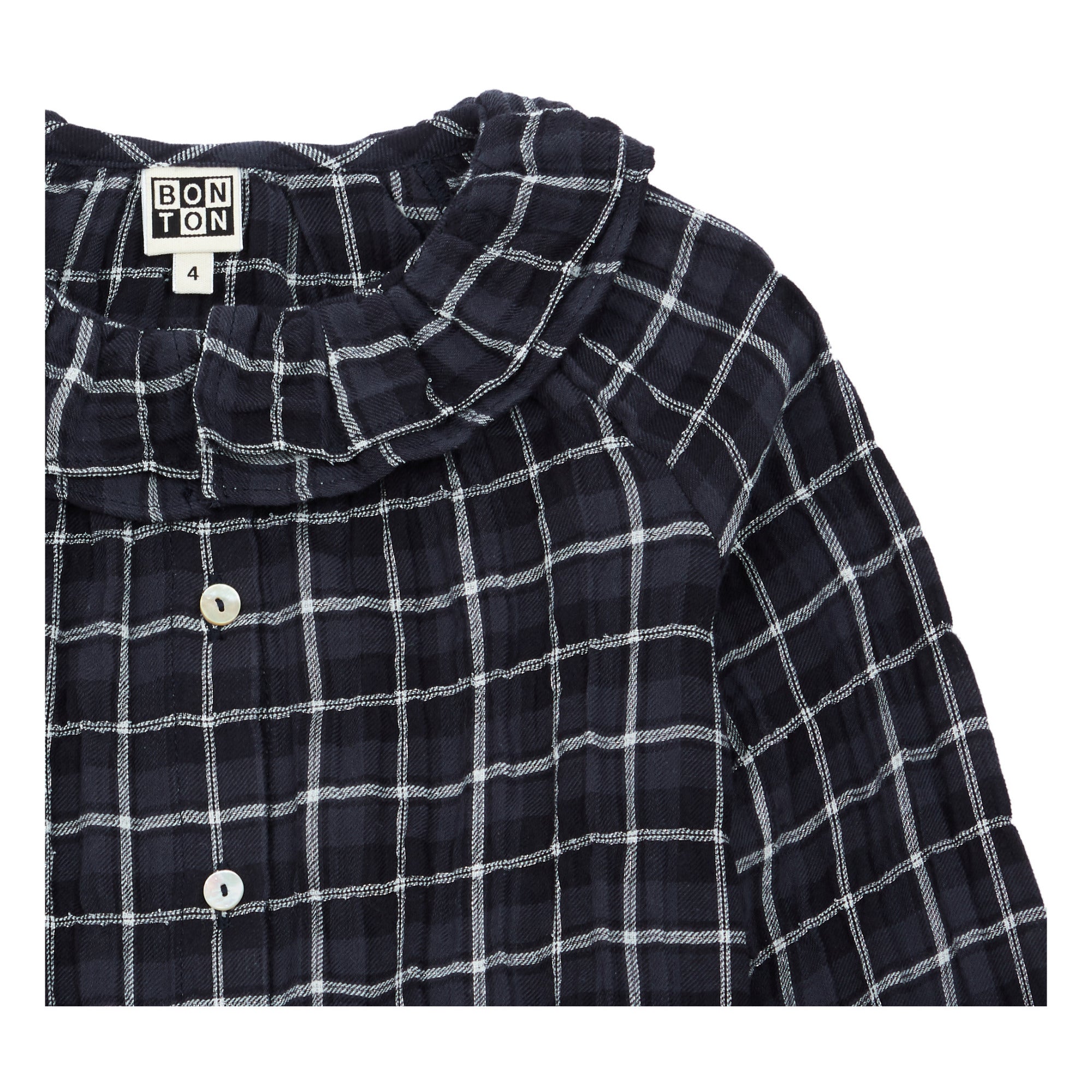 Girls Black Check Blouse