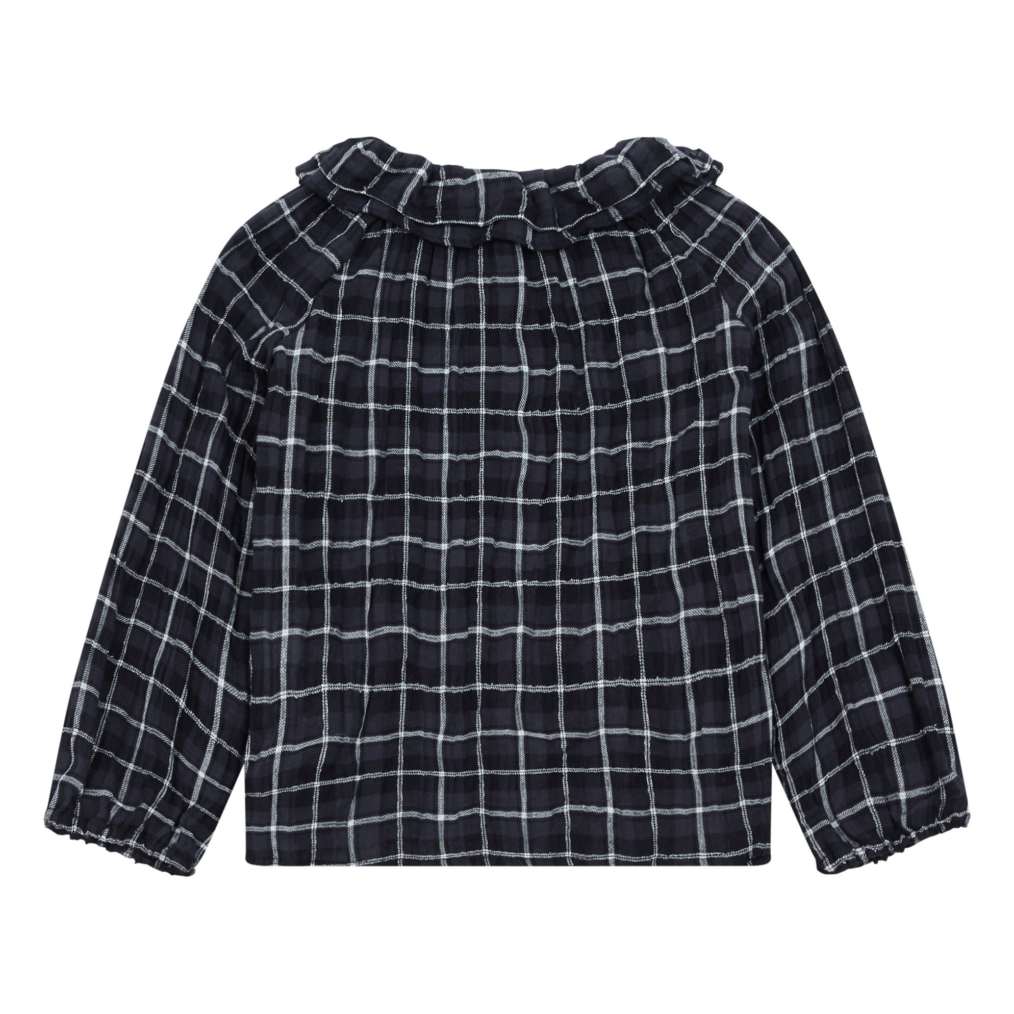 Girls Black Check Blouse
