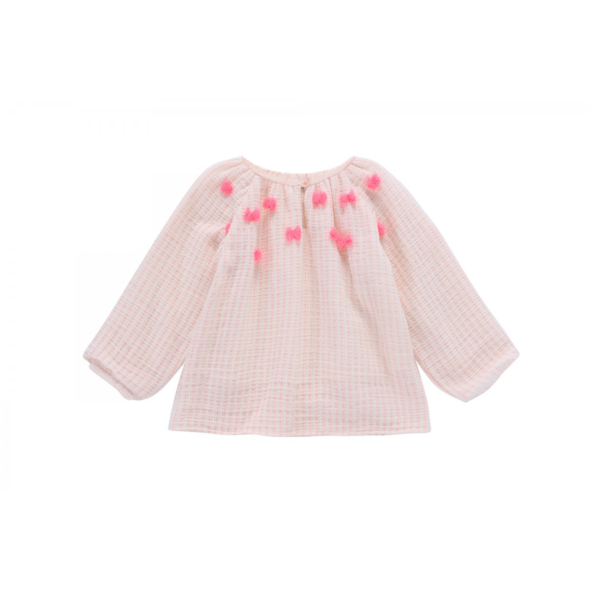 Girls Fluo Stripes Cotton Blouse