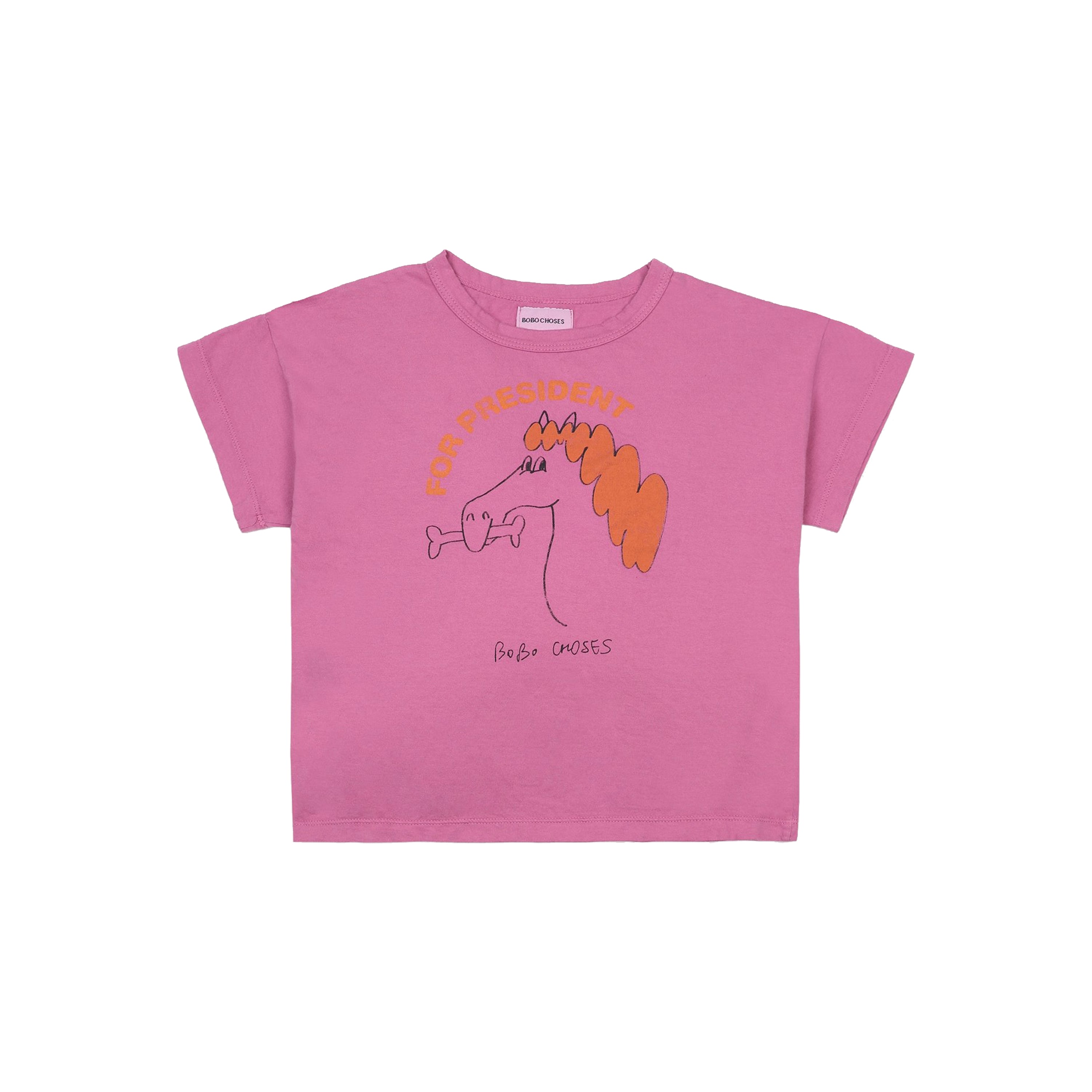 Girls Mauve Horse Cotton T-Shirt