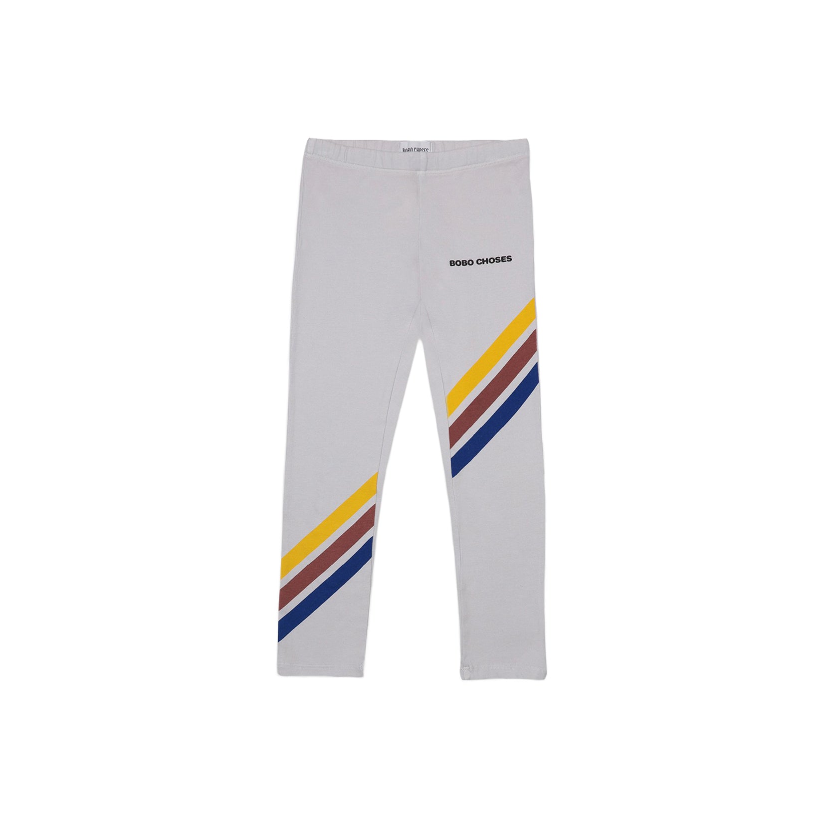 Girls Grey Stripes Cotton Leggings