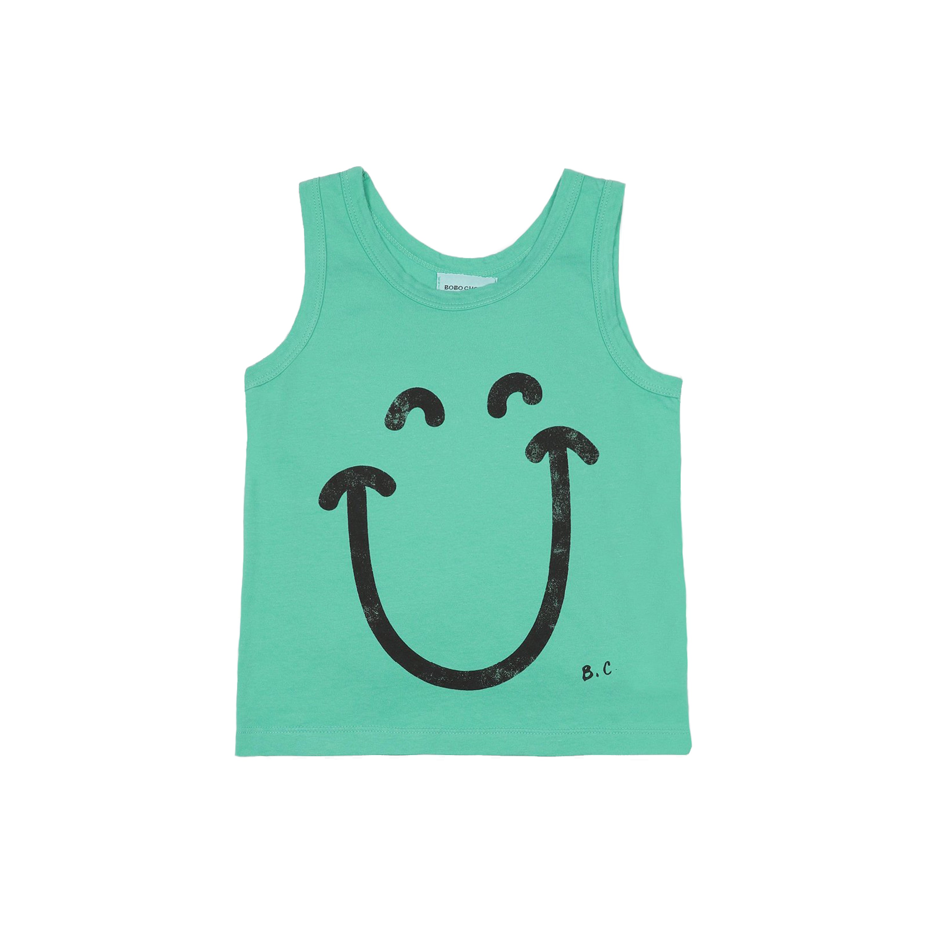 Girls Mint Smile Cotton Tank Top