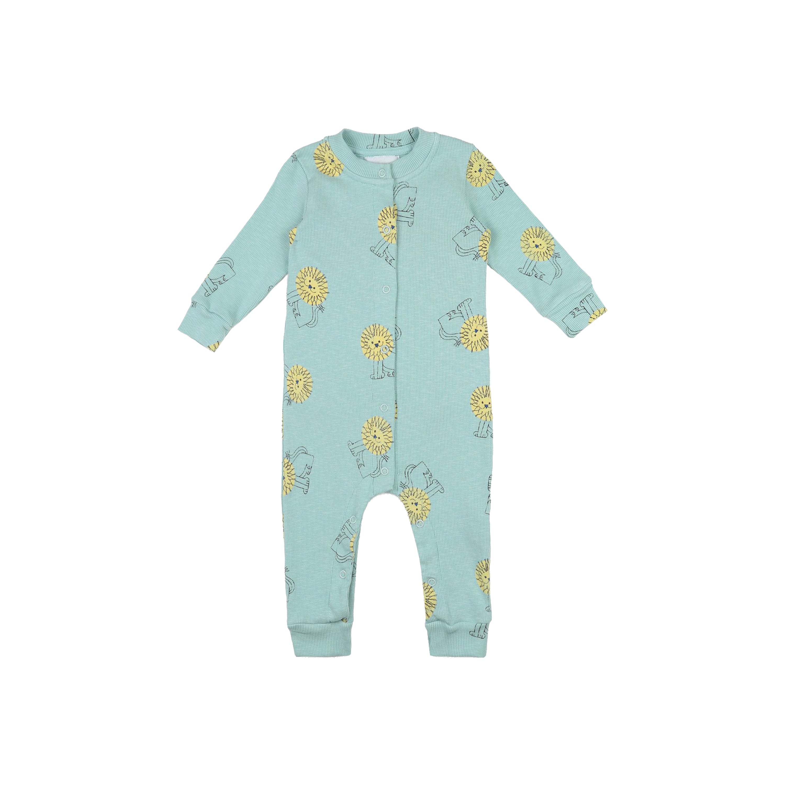 Baby Girls Green Lion Cotton Babysuit