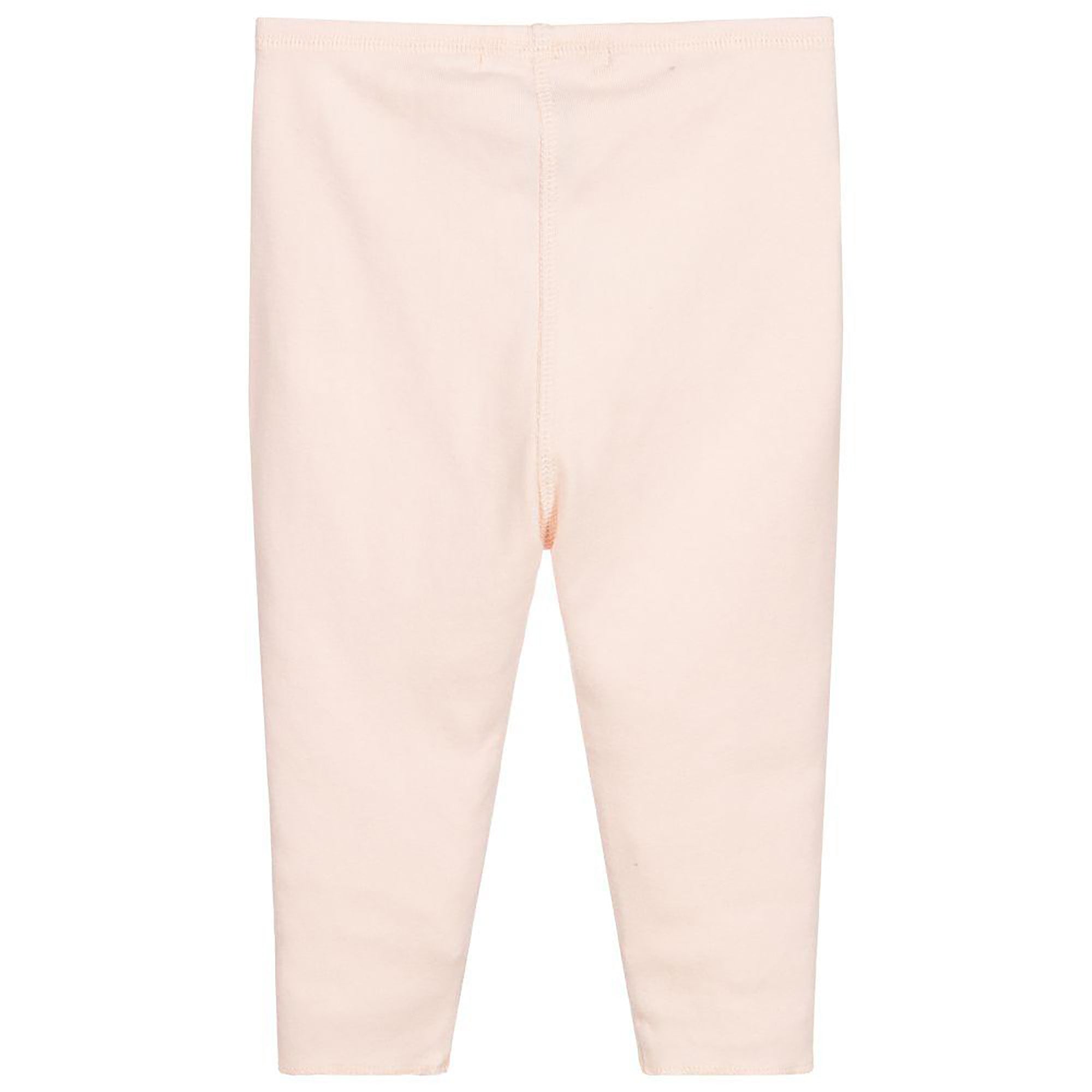 Baby Girls Pale Pink Cotton Leggings