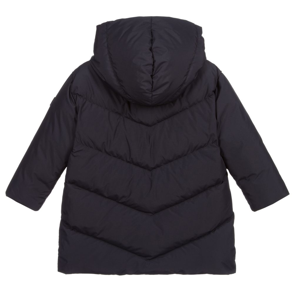 Girls Navy Padded Down Jacket