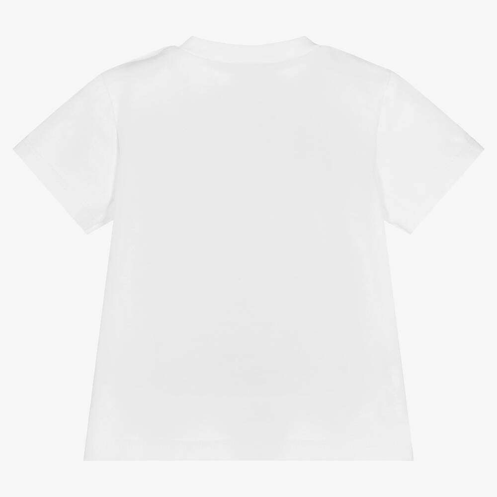 Baby Girls White Logo Cotton T-Shirt