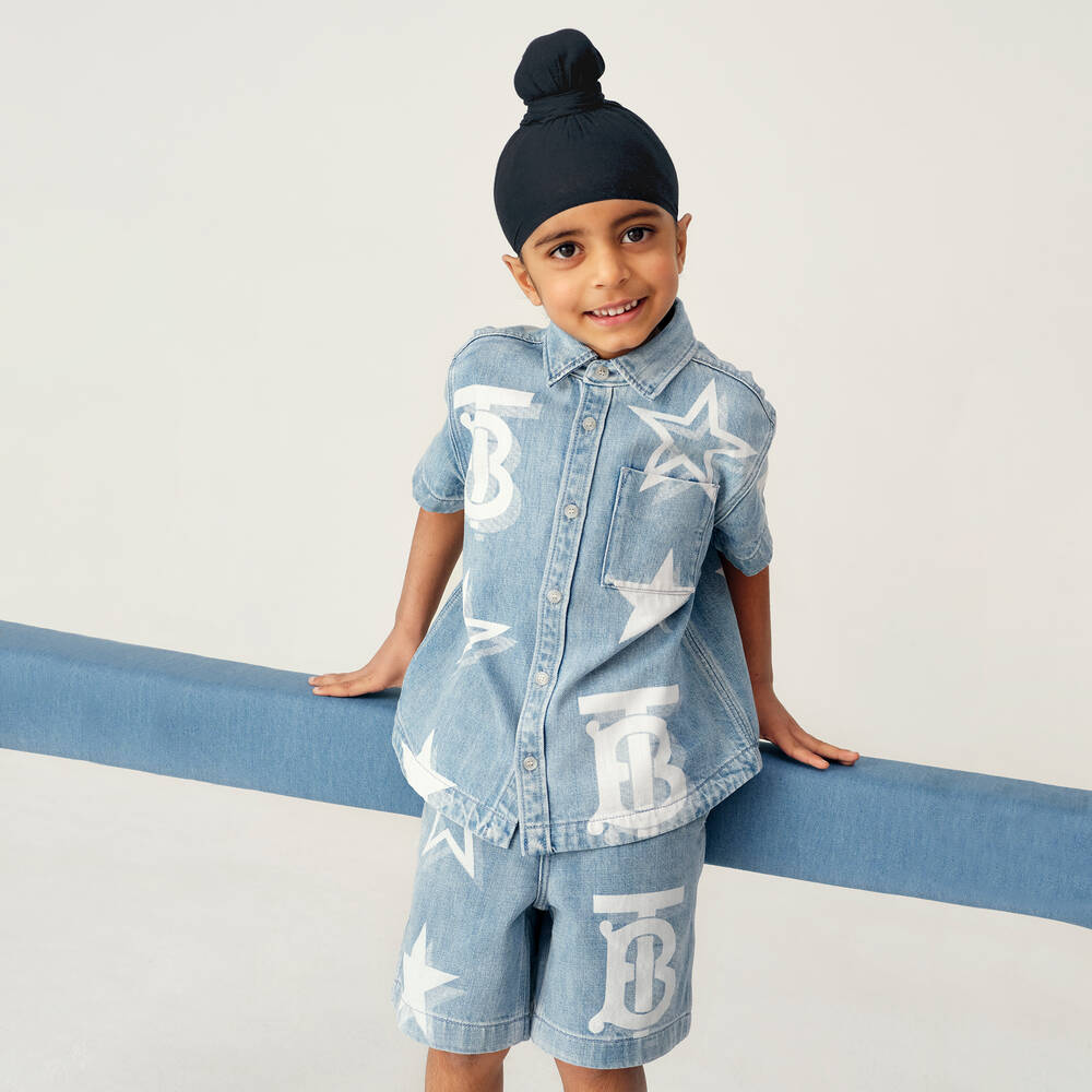 Boys Light Blue Denim Shorts