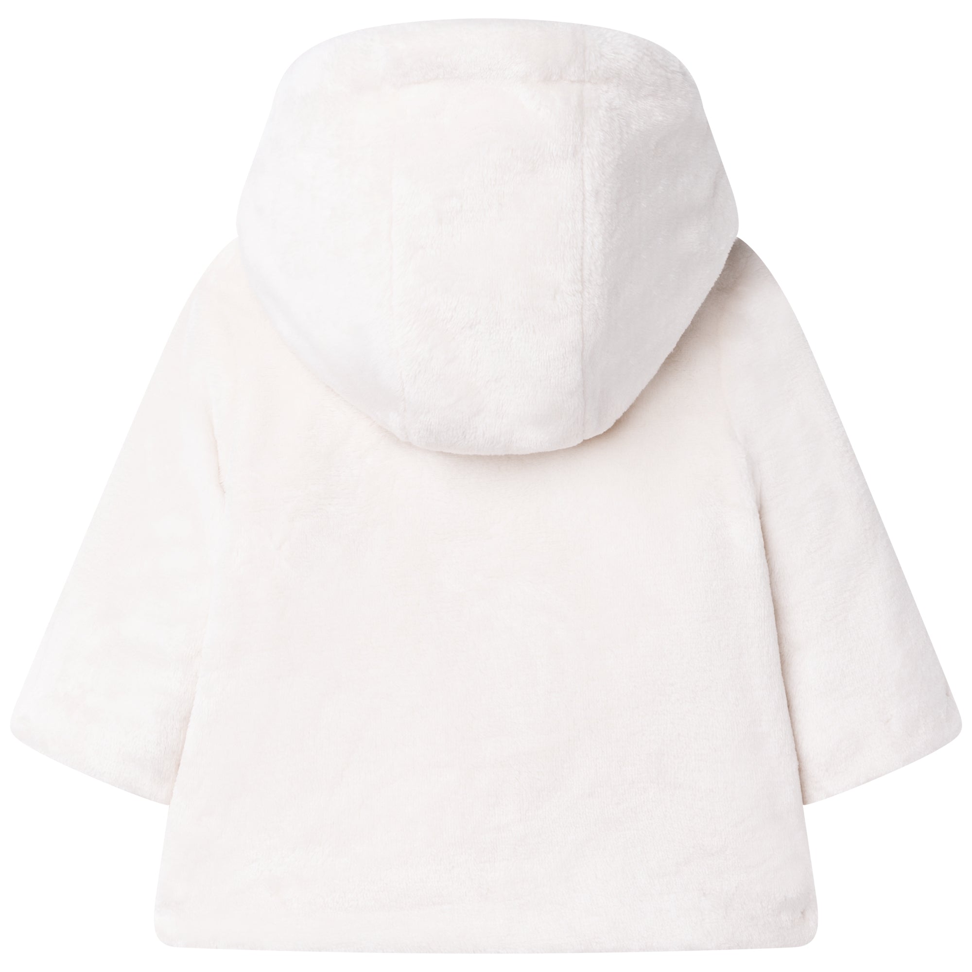 Baby Girls White Hooded Coat