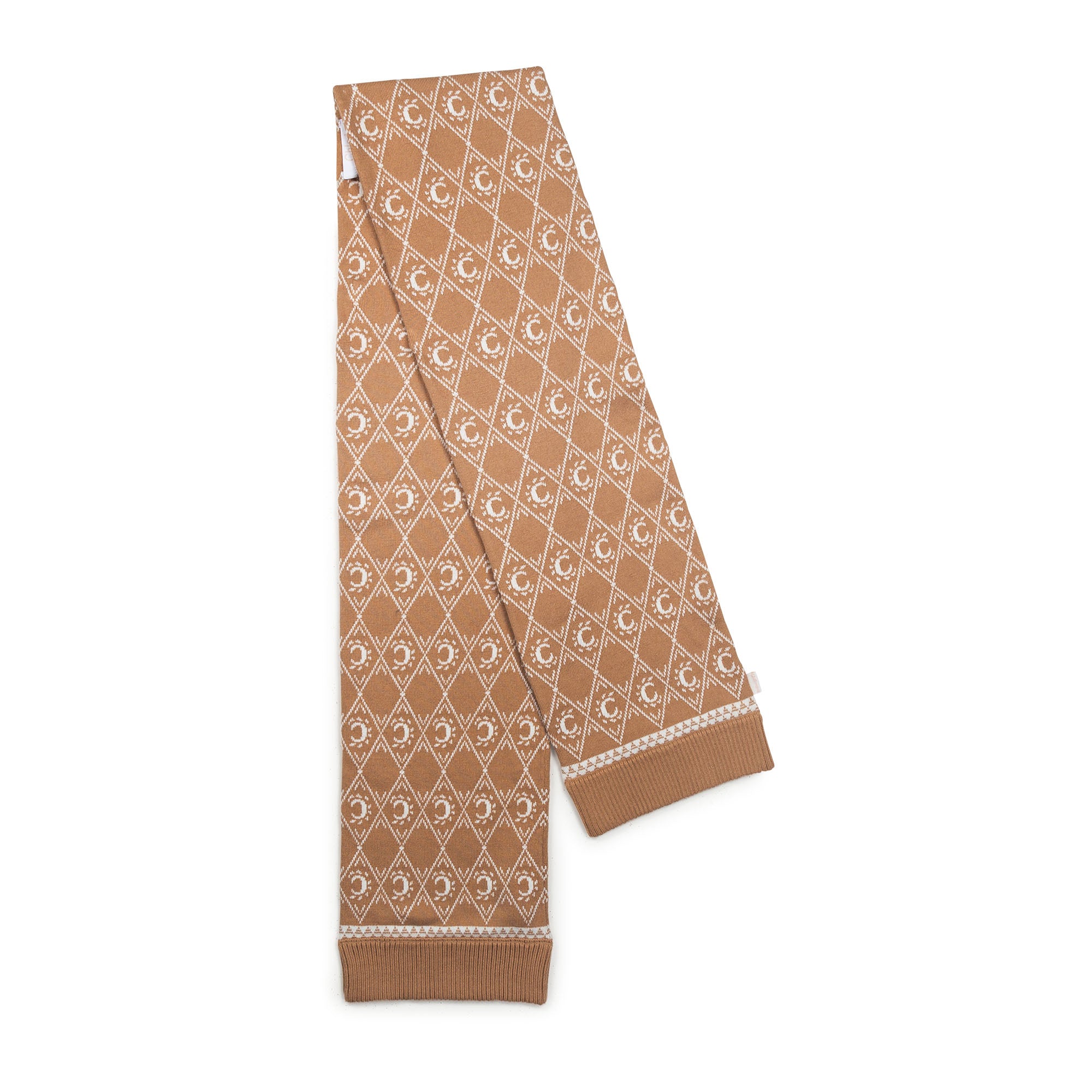 Girls Beige Logo Scarf