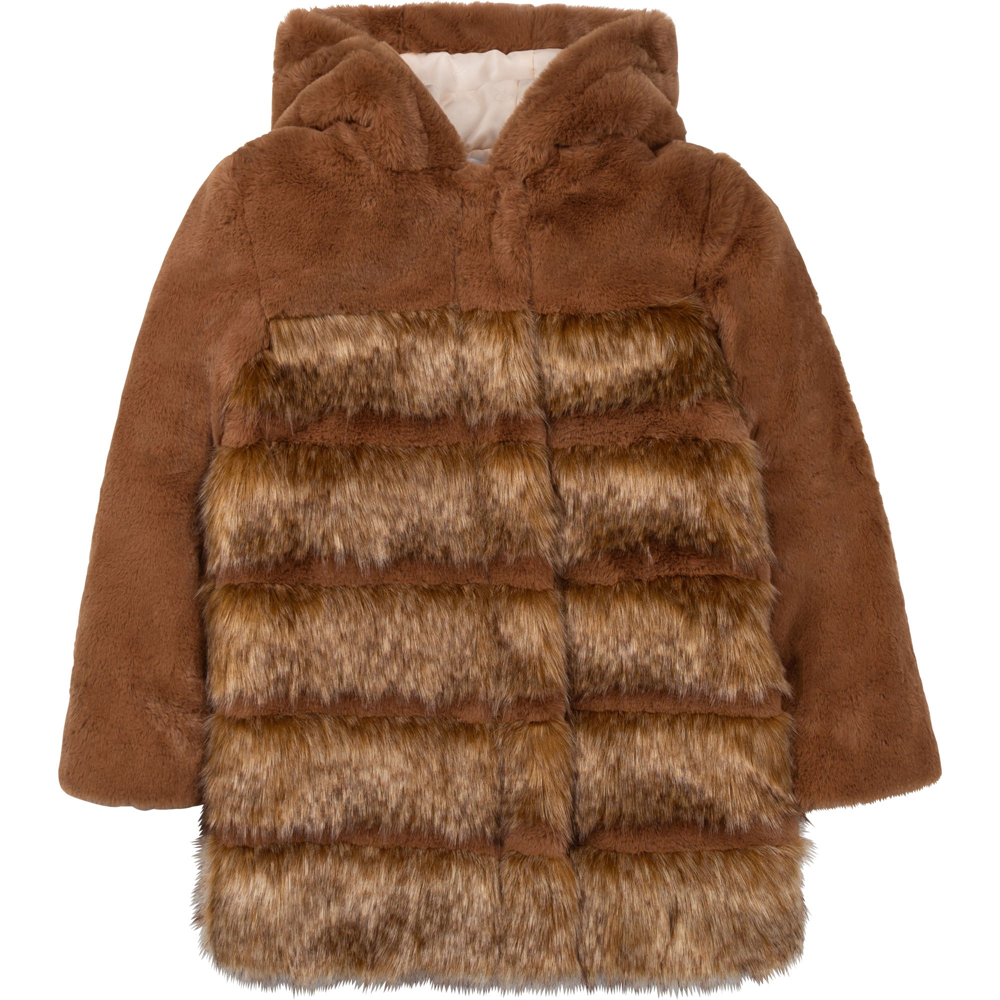 Girls Brown Hooded Coat