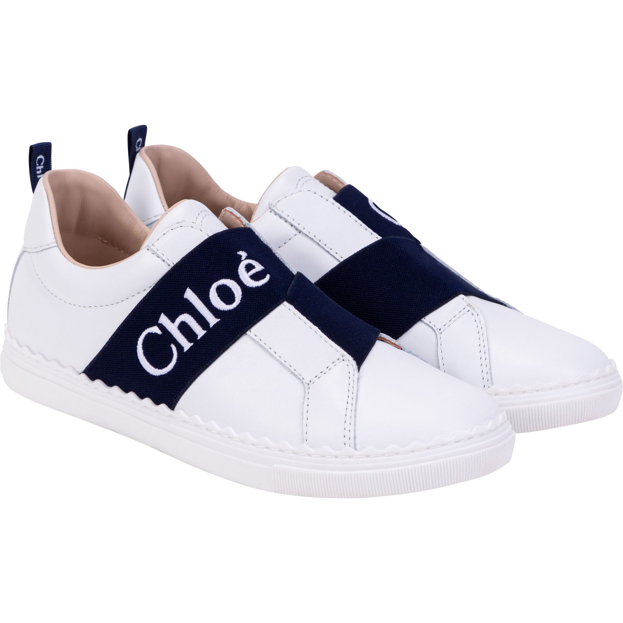 Girls White Logo Trainers