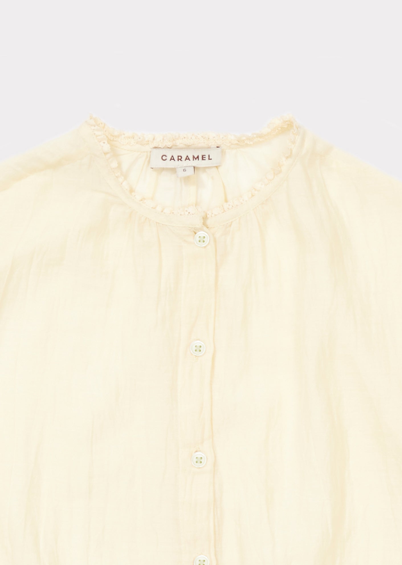 Girls Pale Yellow Cotton Woven Blouse