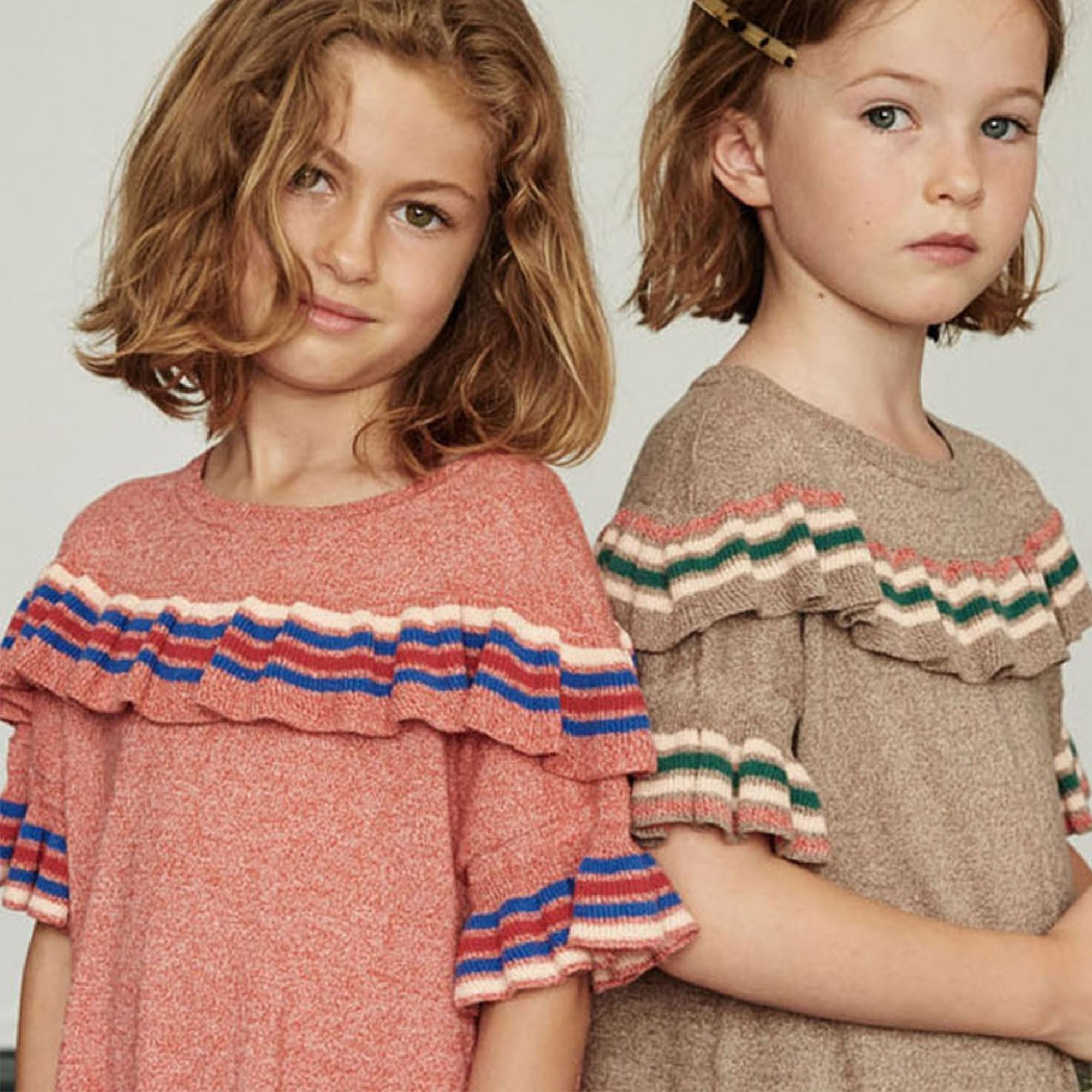 Girls Mocha Cotton Knitwear Dress