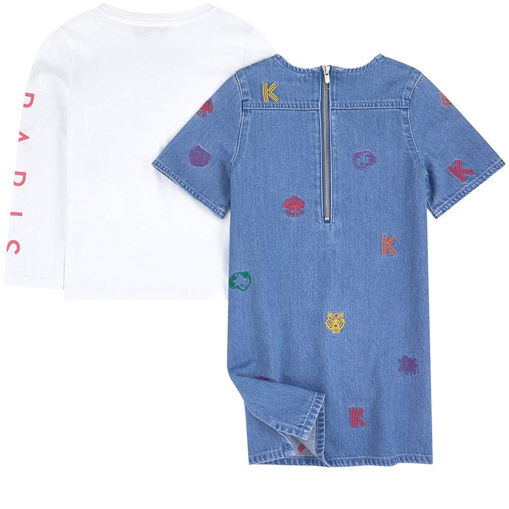 Girls Light Indigo Dress Set