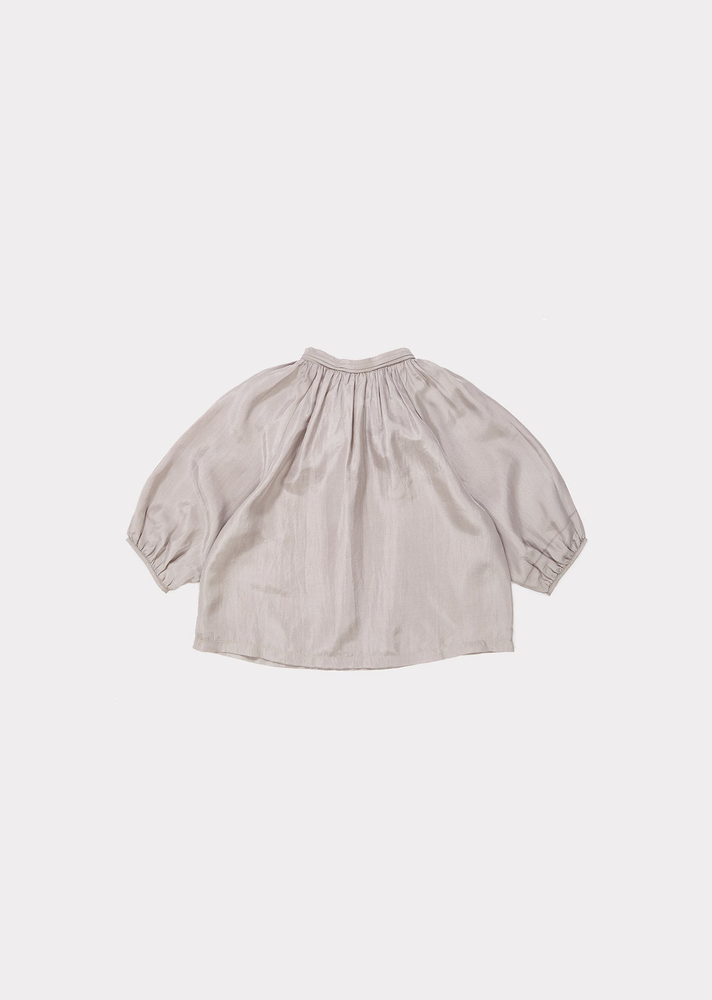 Girls Light Grey Silk Top