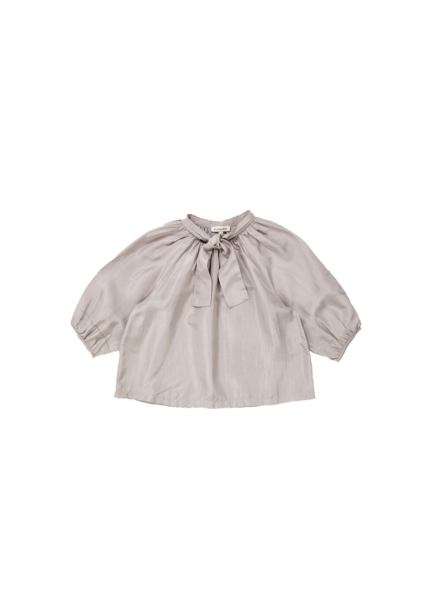 Girls Light Grey Silk Top