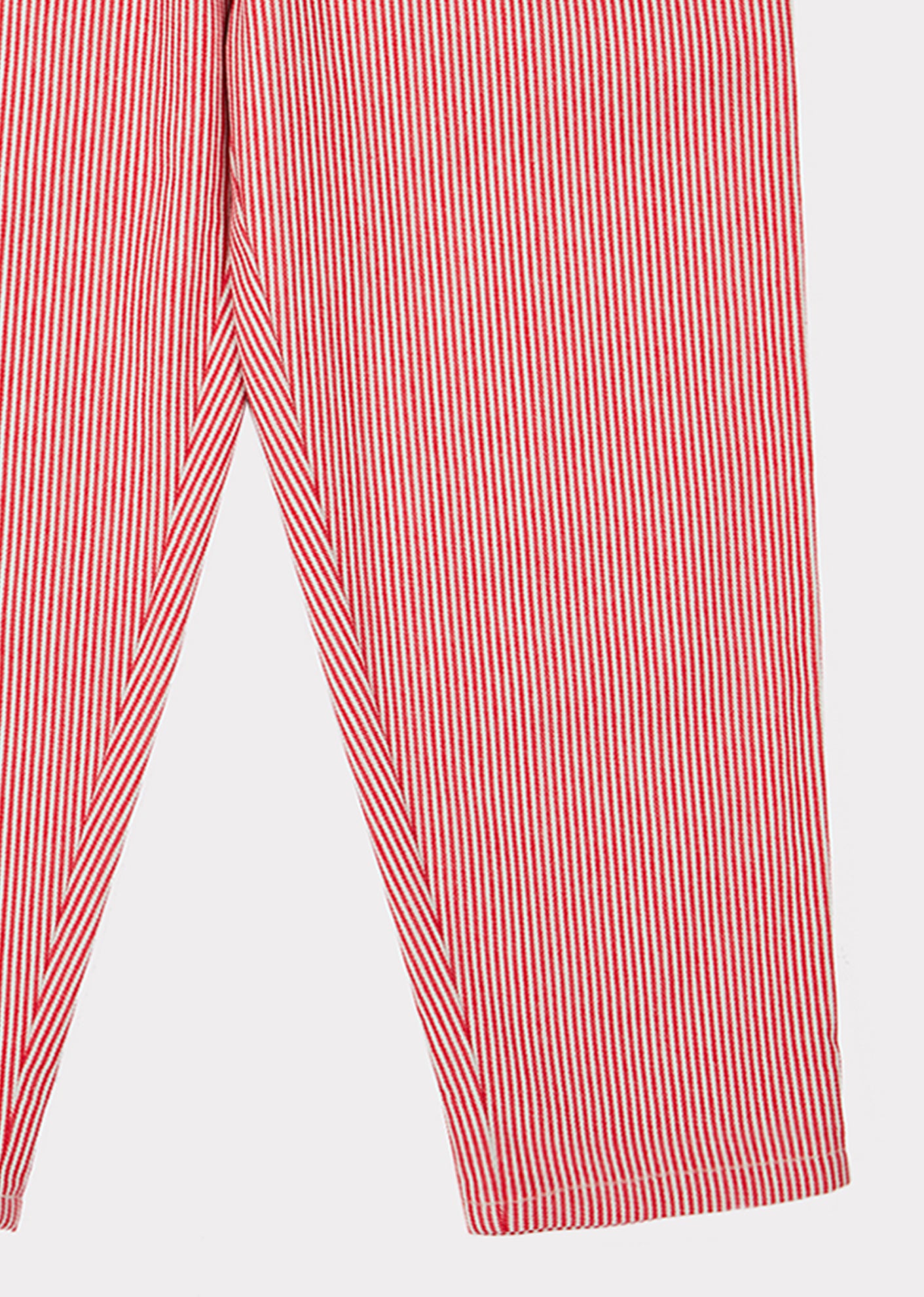 Girls Red Stripe Cotton Trousers