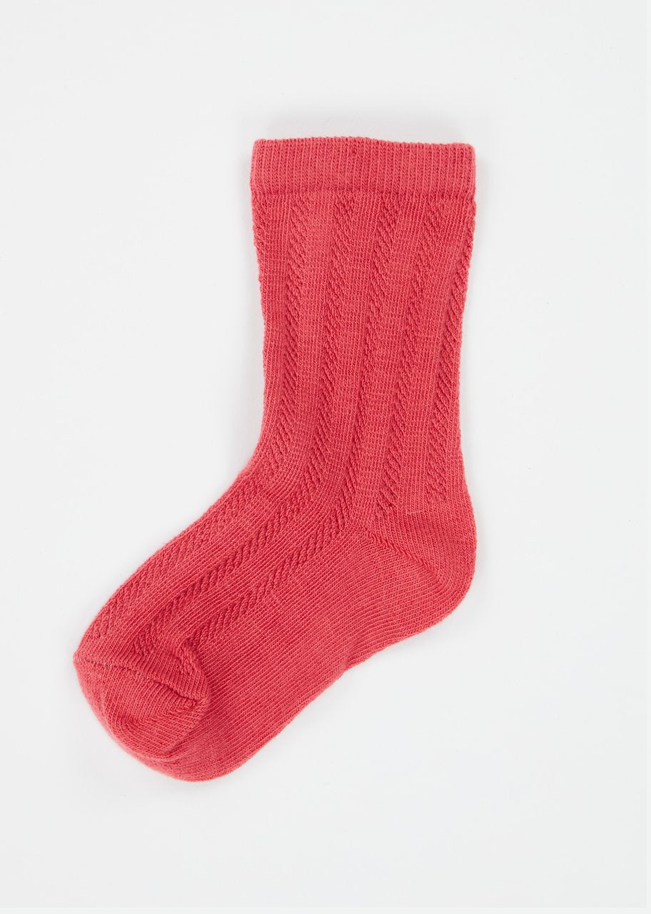 Girls Cerise Pointelle Ankle Socks