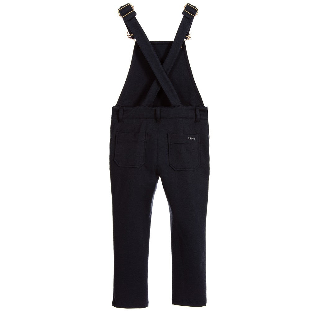 Girls Navy Blue Cotton Dungaree - CÉMAROSE | Children's Fashion Store - 2