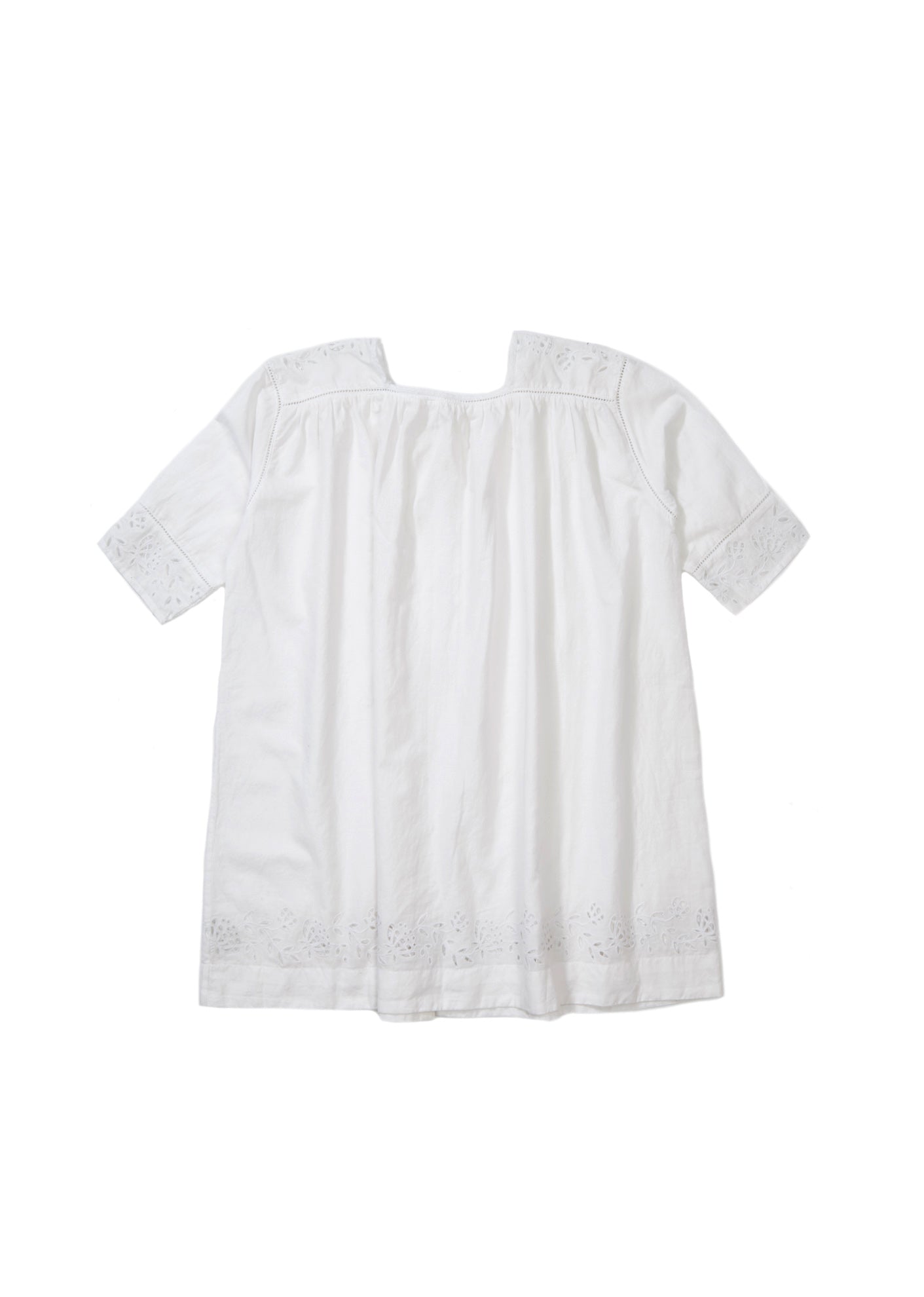 Girls White Cotton Woven Dress