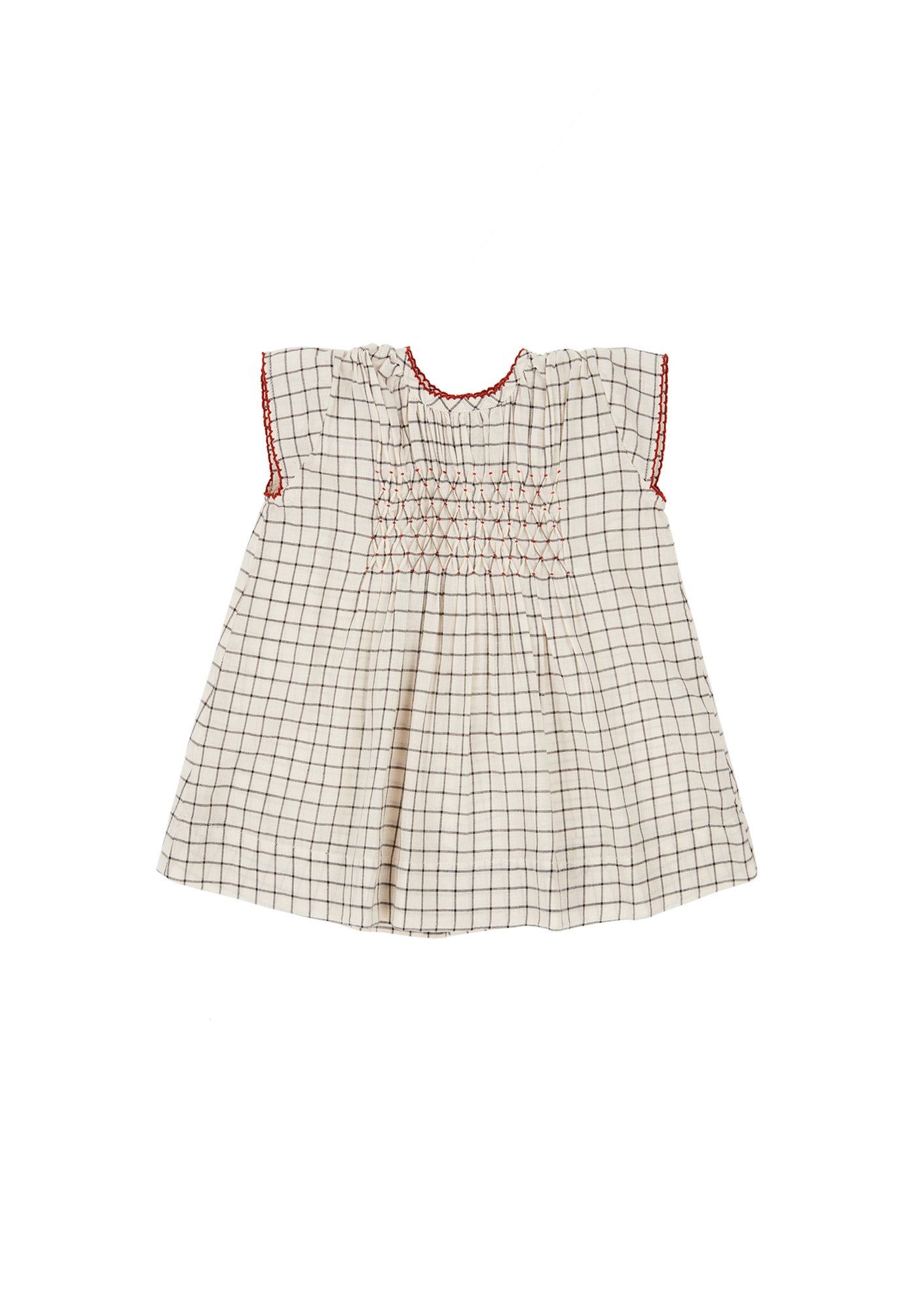 Baby Girls Black & White Check Dress