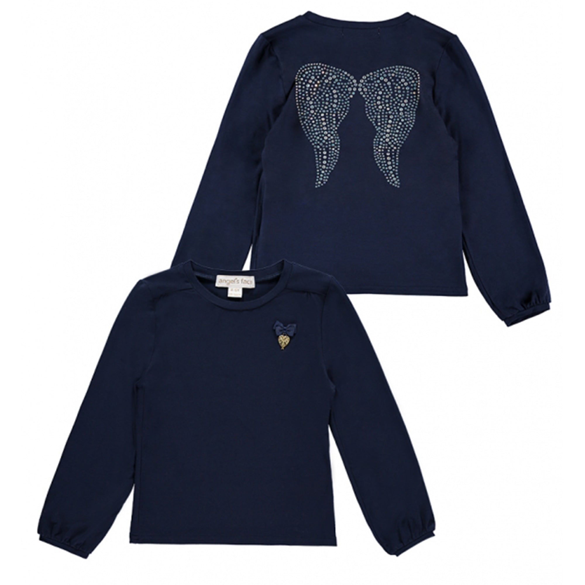 Girls Navy Knitted T-shirt