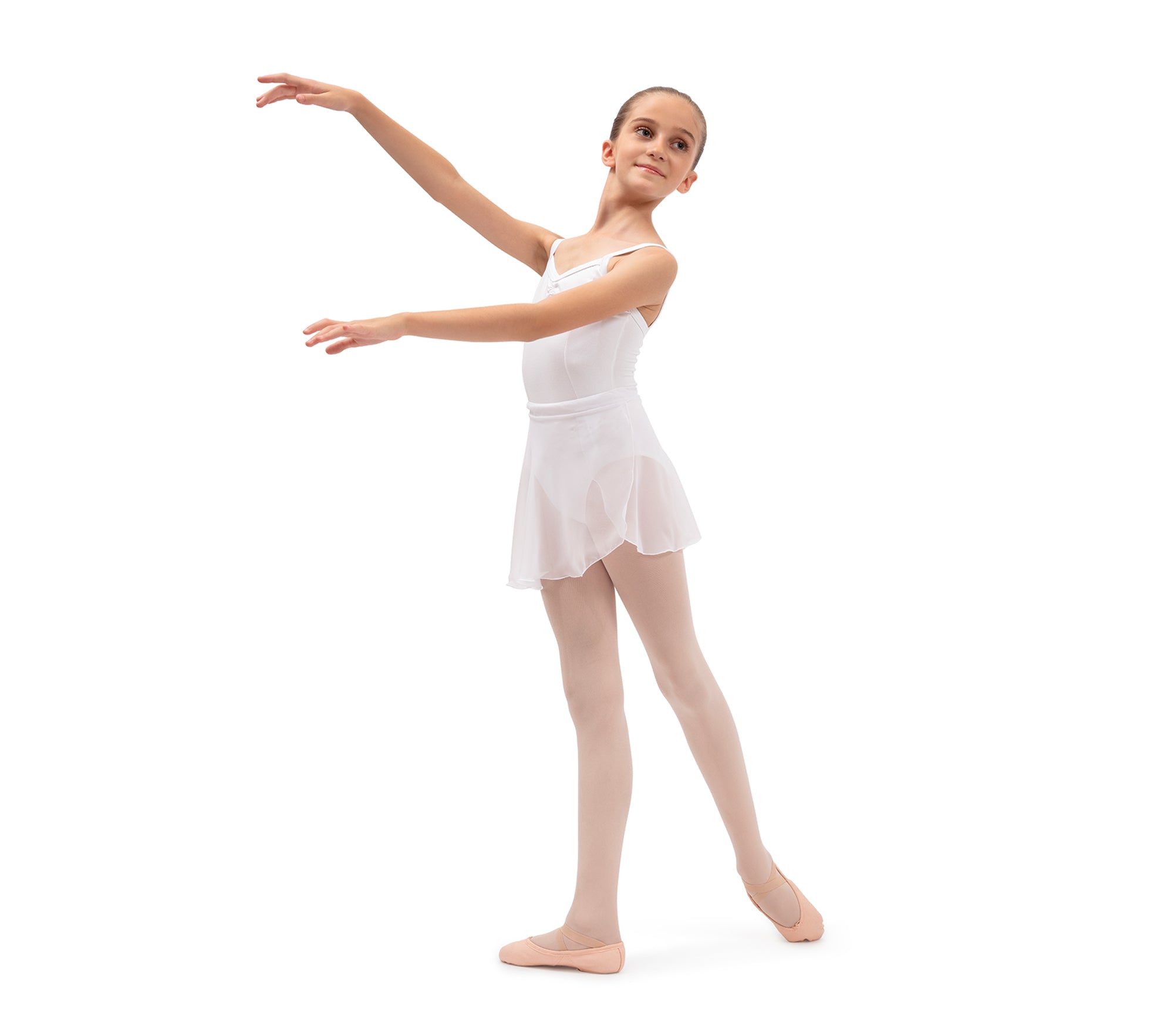 Girls White Chiffon Skirt
