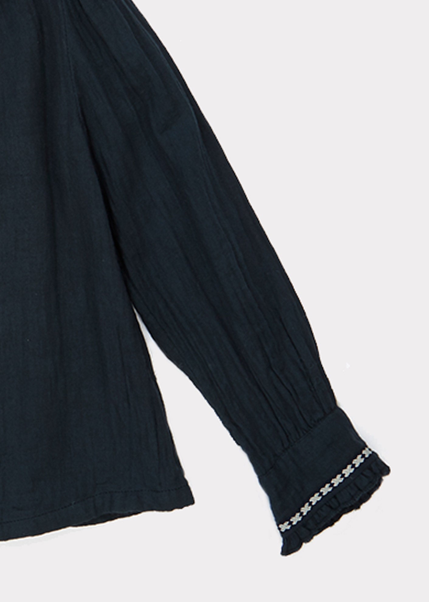 Girls Dark Blue Cotton Shirt