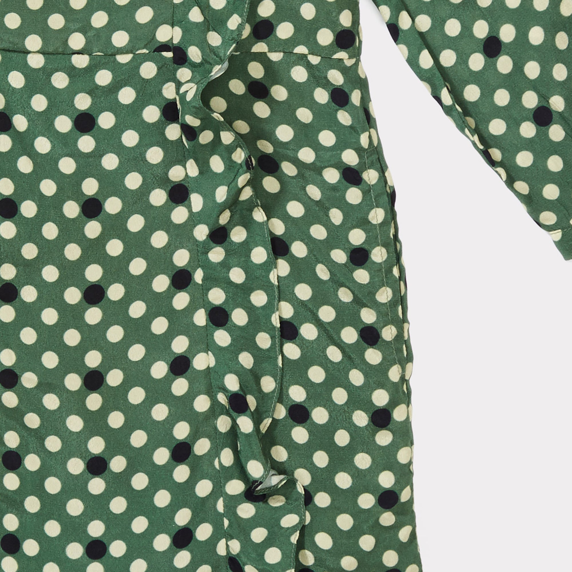 Girls Forest Green Polka Dot Dress