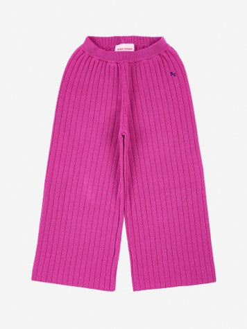Girls Fuchsia Knit Trousers