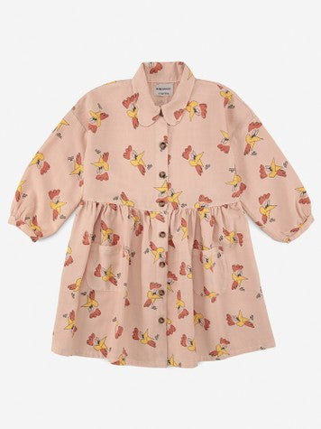 Girls Pink Printed Dress