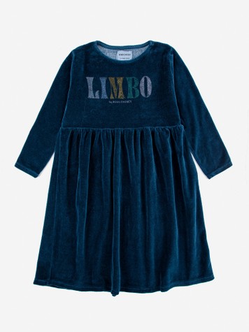 Girls Blue Velvet Dress