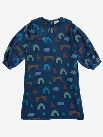 Girls Blue Printed Dress