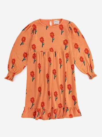 Girls Orange Flowers Dress