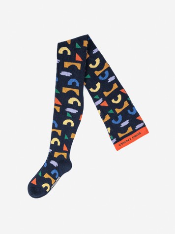 Girls Dark Blue Cotton Tights