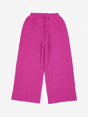 Girls Fuchsia Knit Trousers