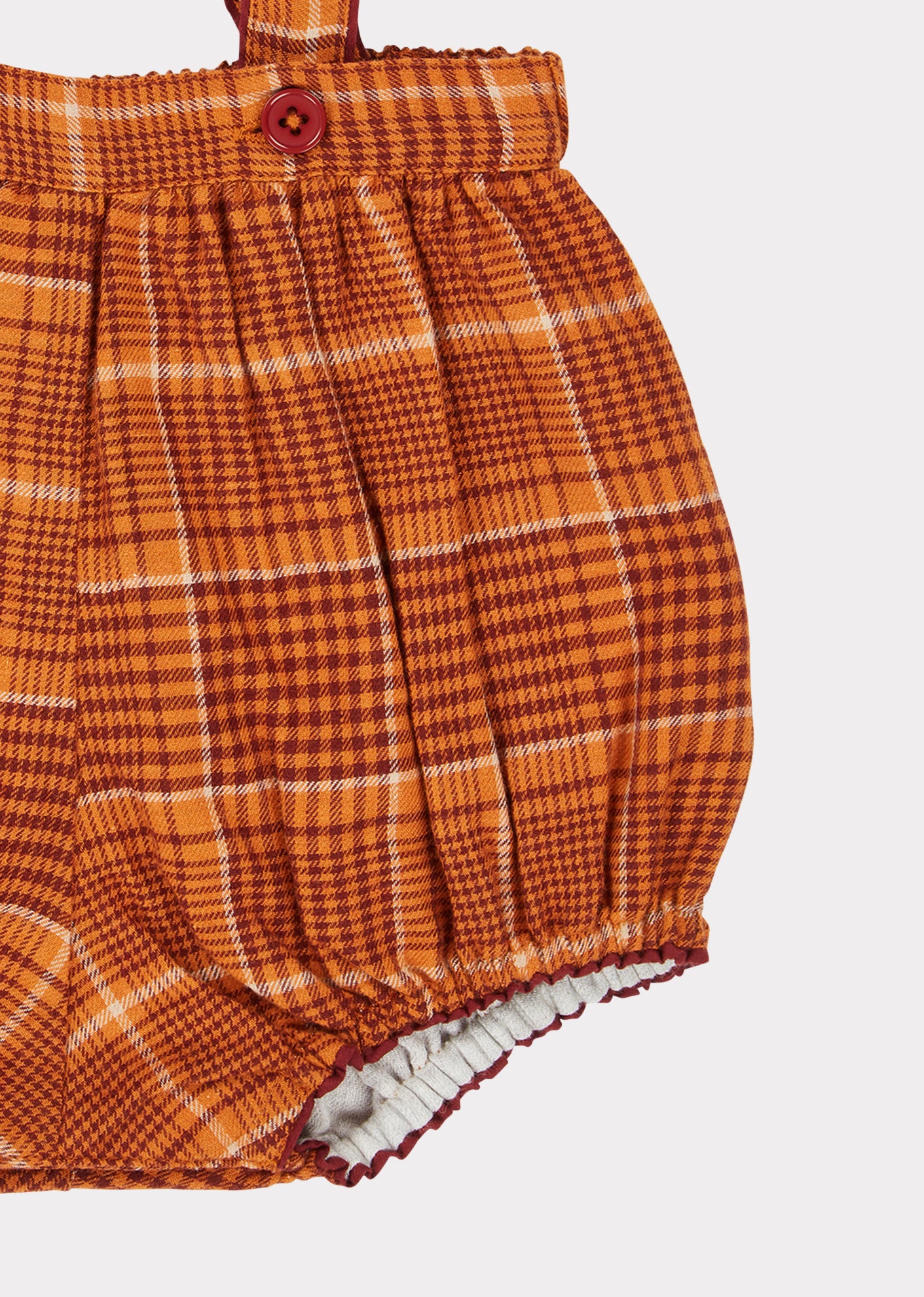 Baby Boys & Girls Orange Check Dunlin Romper
