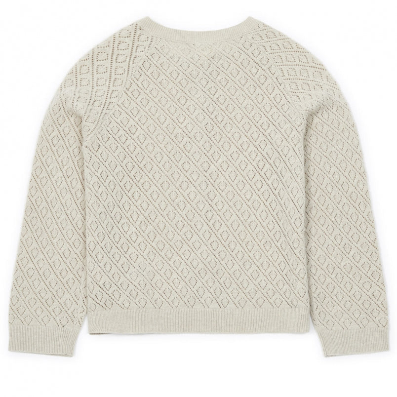 Girls Beige Cotton Cardigan
