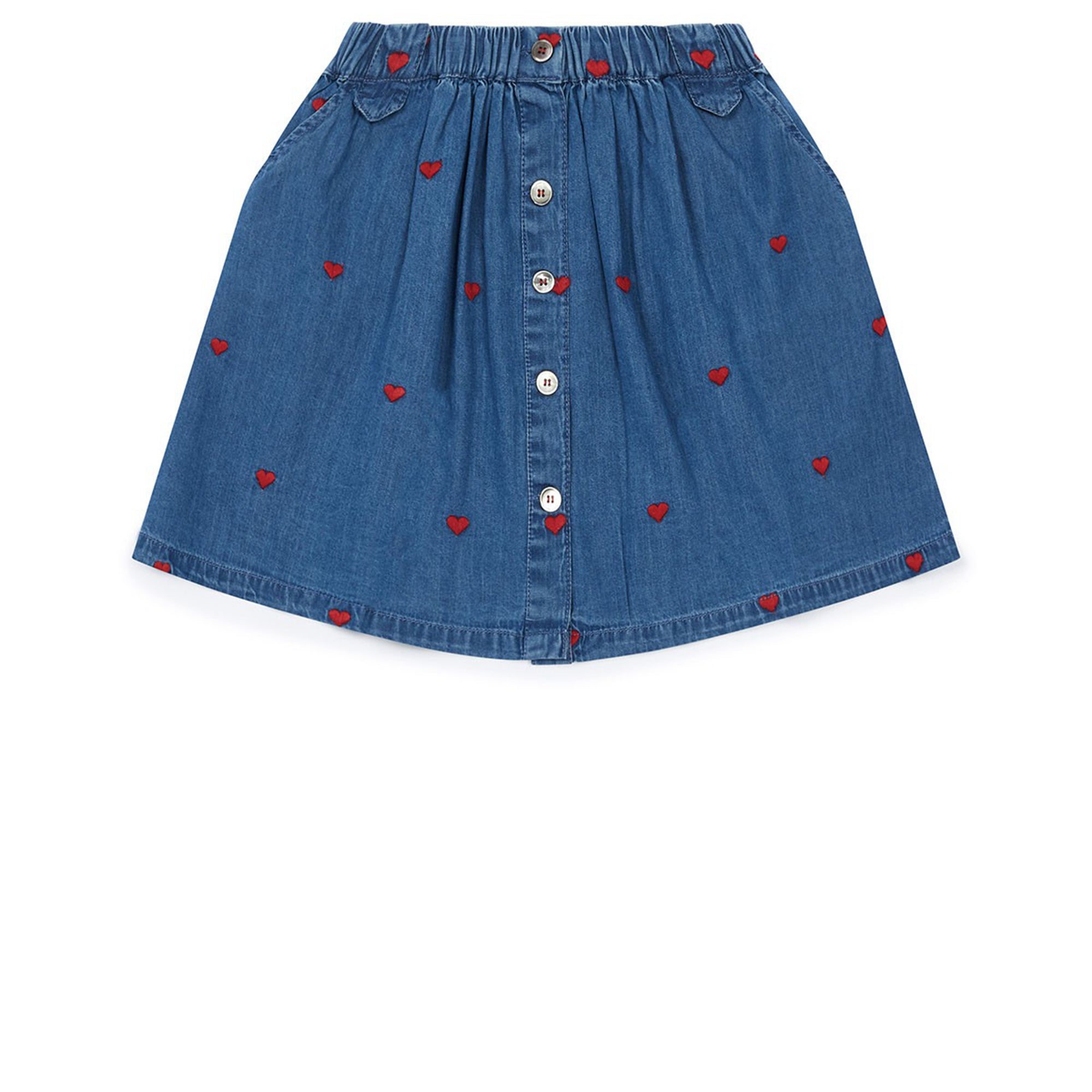 Girls Denim Blue Cotton Skirt