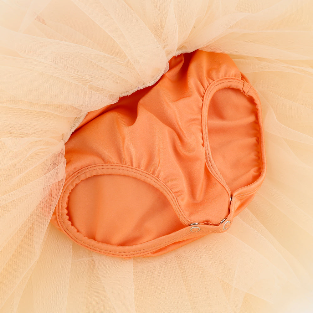 Girls Orange Ballet Onesies
