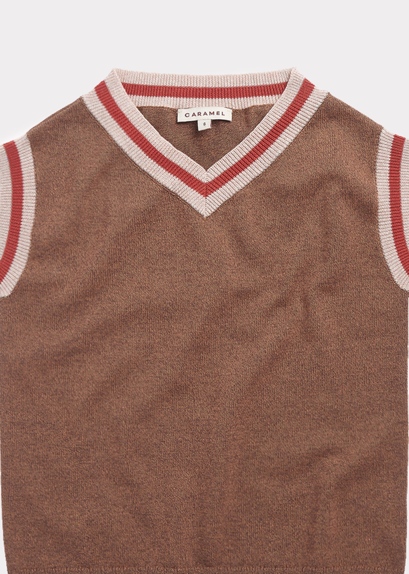 Girls Brown Knit Cotton Vest
