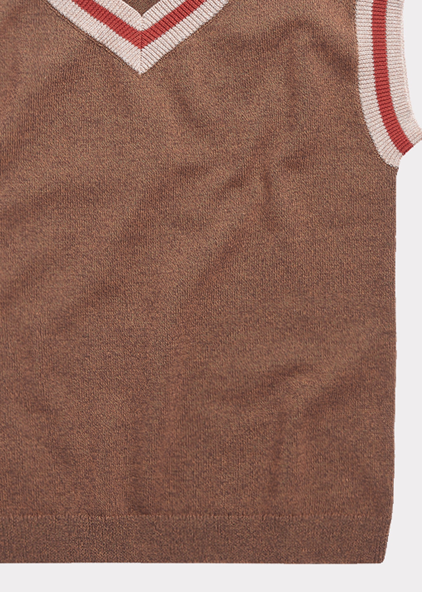 Girls Brown Knit Cotton Vest