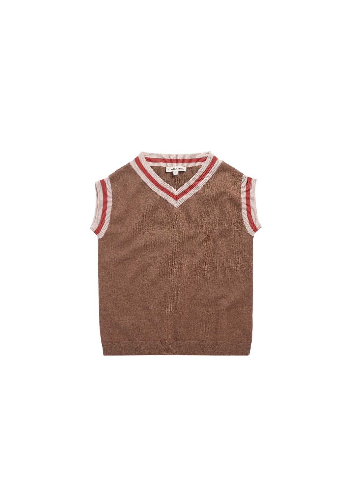Girls Brown Knit Cotton Vest