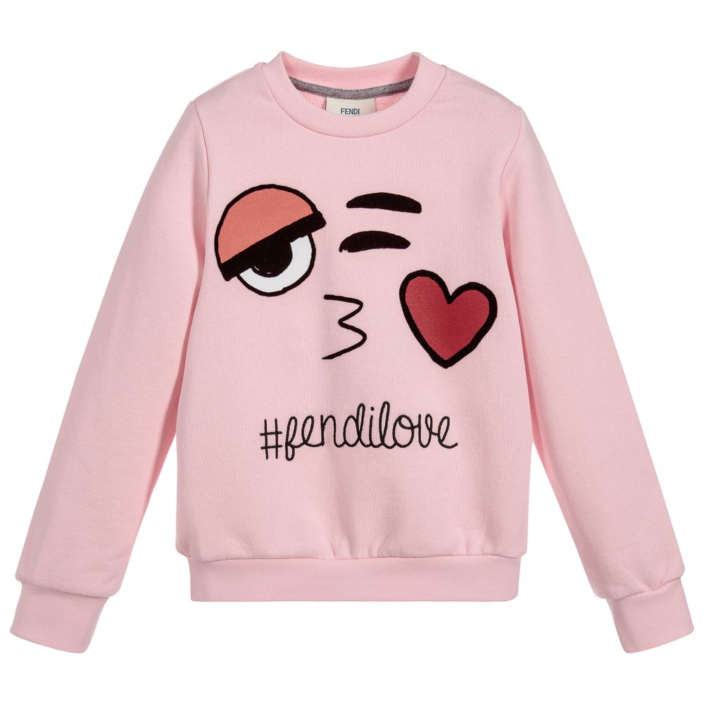 Girls Light Pink Cotton Sweatshirt