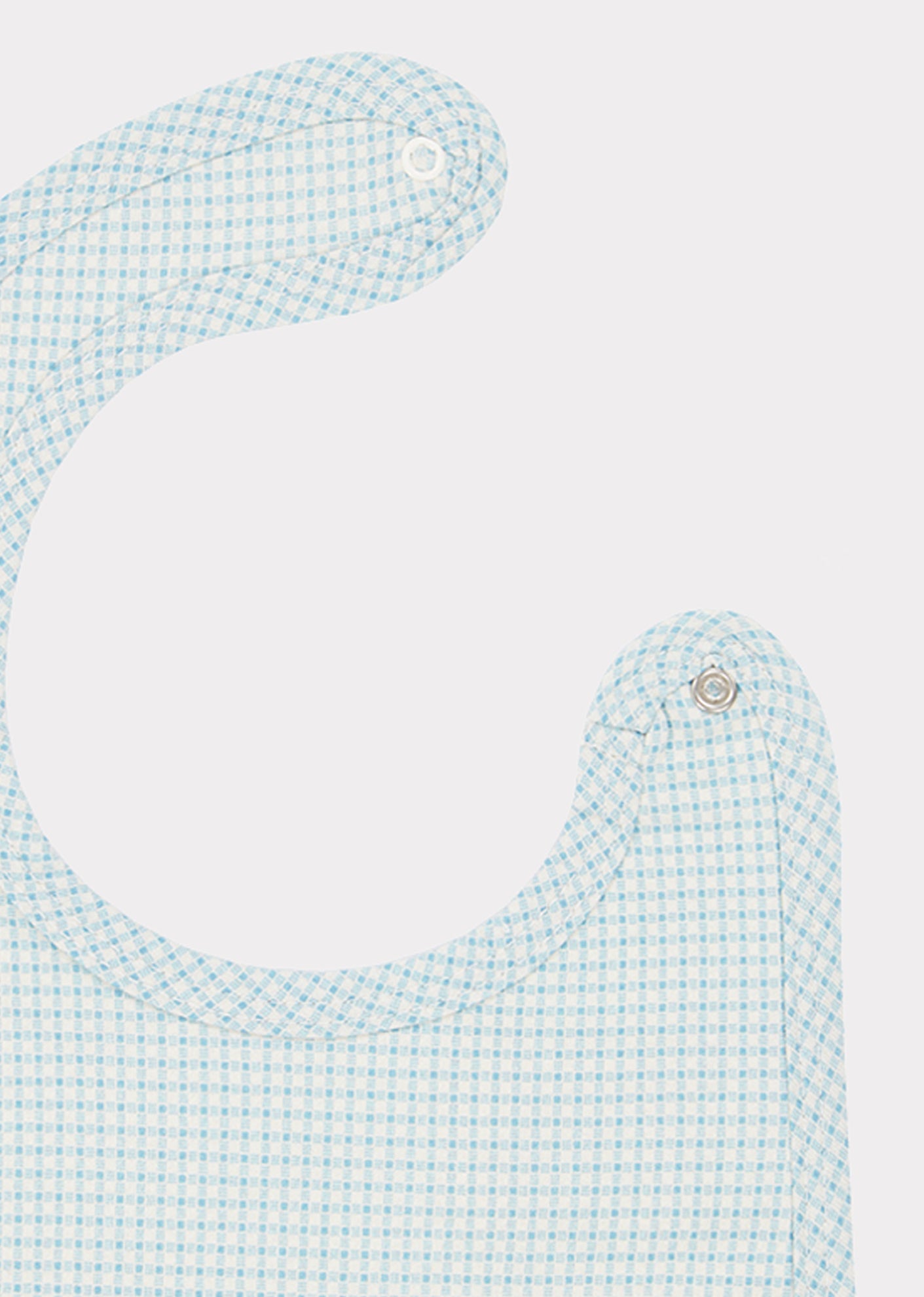 Baby Girls Blue Check Cotton Bib