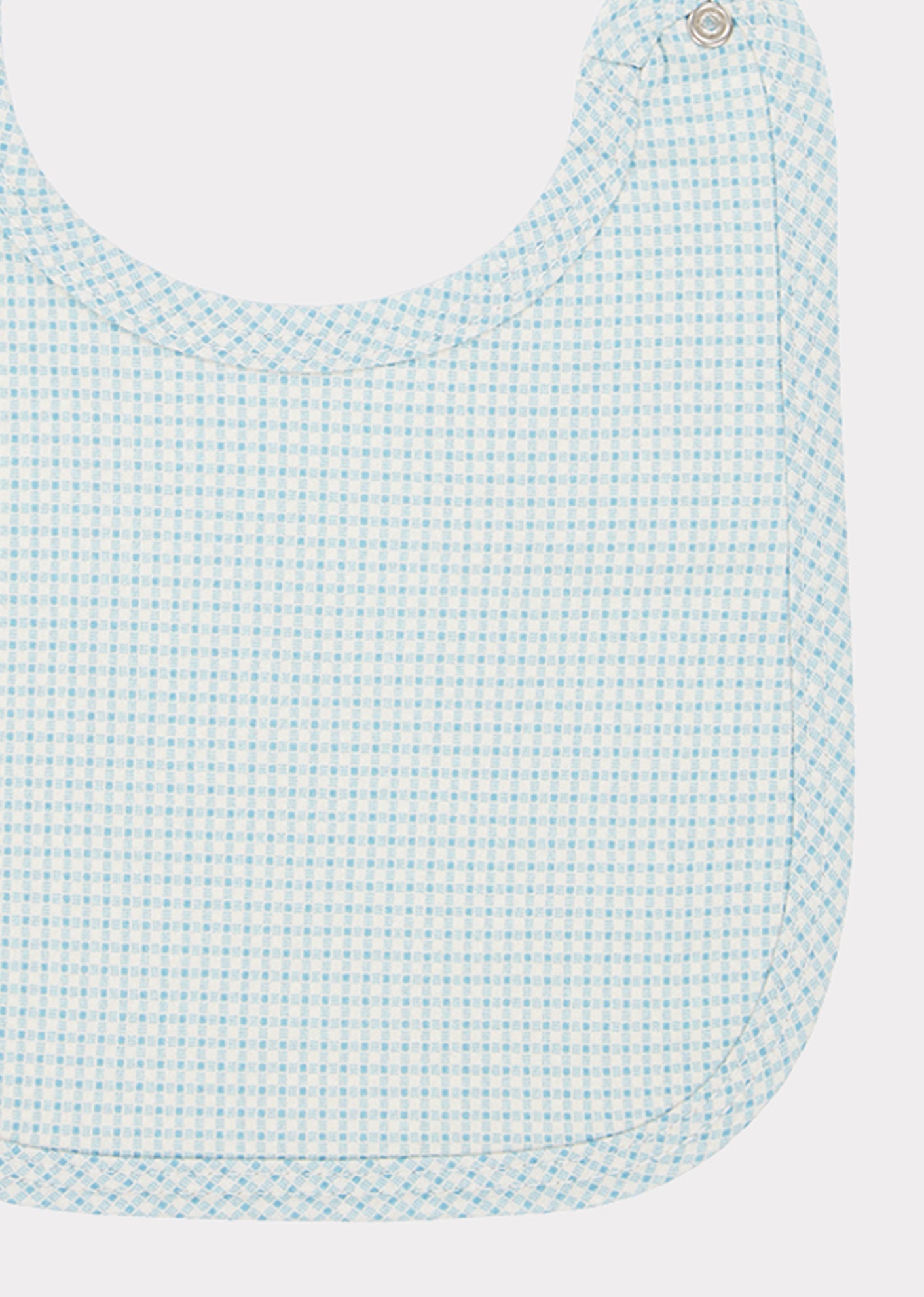 Baby Girls Blue Check Cotton Bib